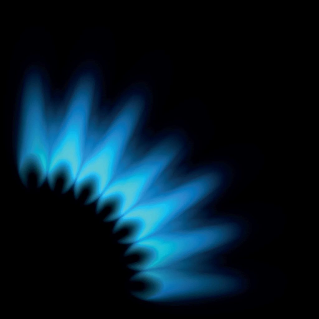 flamme de gaz bleue